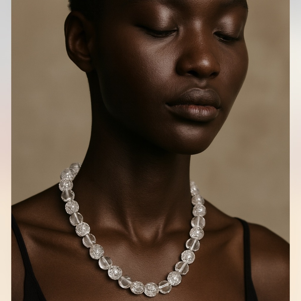 0167 Faux Crystal Beaded Necklace